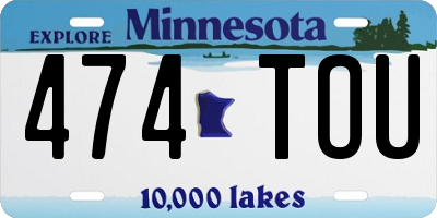 MN license plate 474TOU