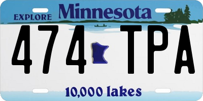MN license plate 474TPA