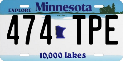 MN license plate 474TPE