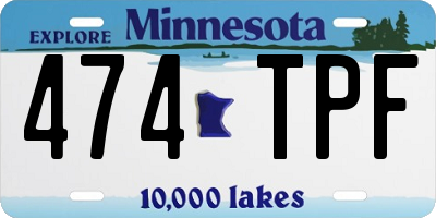 MN license plate 474TPF