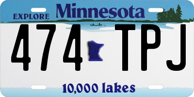MN license plate 474TPJ