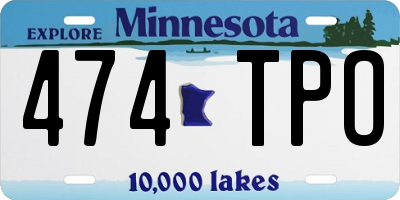 MN license plate 474TPO