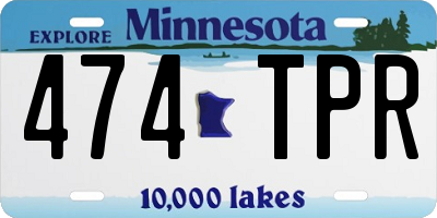 MN license plate 474TPR