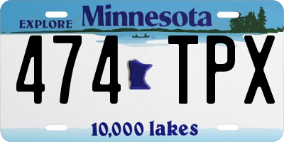 MN license plate 474TPX
