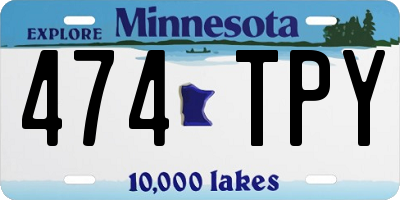 MN license plate 474TPY