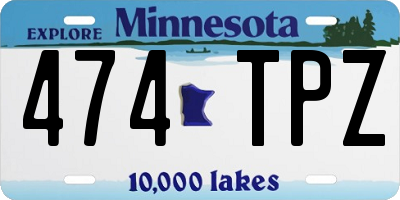 MN license plate 474TPZ