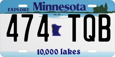 MN license plate 474TQB