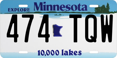 MN license plate 474TQW