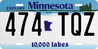 MN license plate 474TQZ