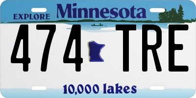 MN license plate 474TRE