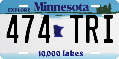 MN license plate 474TRI