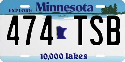 MN license plate 474TSB