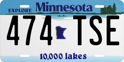MN license plate 474TSE