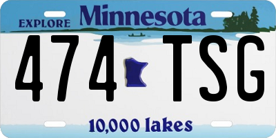 MN license plate 474TSG
