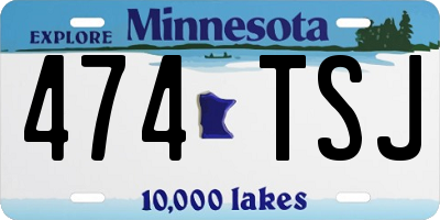 MN license plate 474TSJ