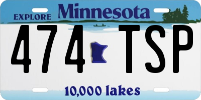 MN license plate 474TSP