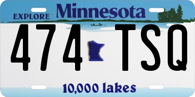 MN license plate 474TSQ