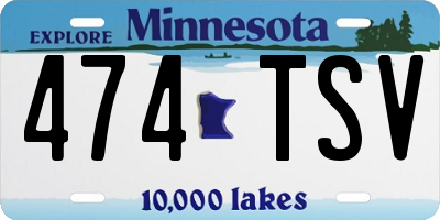 MN license plate 474TSV