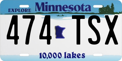 MN license plate 474TSX