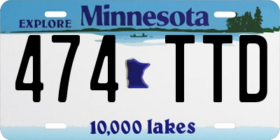 MN license plate 474TTD