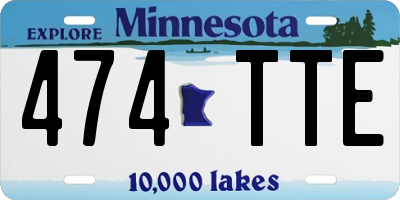 MN license plate 474TTE