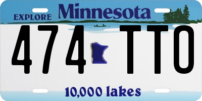 MN license plate 474TTO