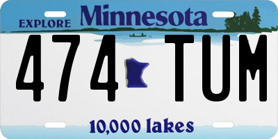 MN license plate 474TUM