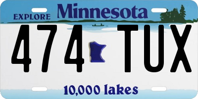 MN license plate 474TUX