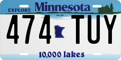 MN license plate 474TUY