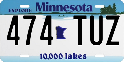 MN license plate 474TUZ