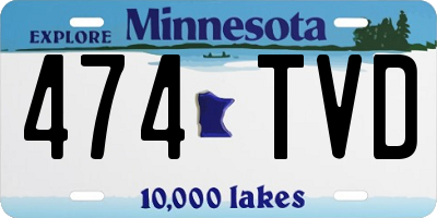 MN license plate 474TVD