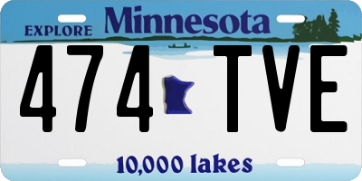 MN license plate 474TVE