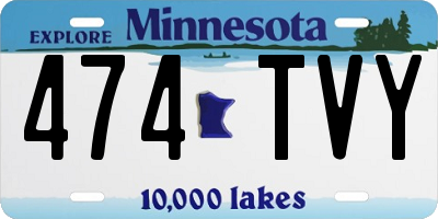 MN license plate 474TVY