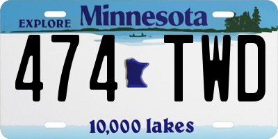 MN license plate 474TWD