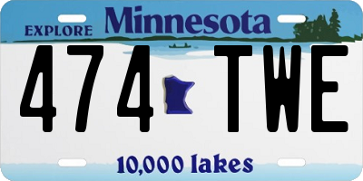 MN license plate 474TWE