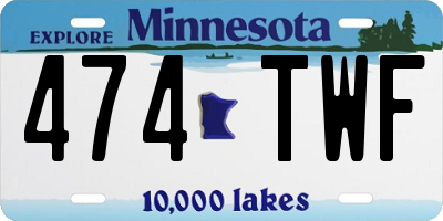 MN license plate 474TWF