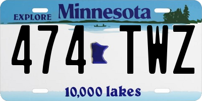MN license plate 474TWZ