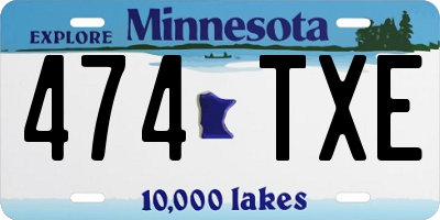 MN license plate 474TXE