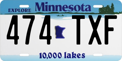 MN license plate 474TXF