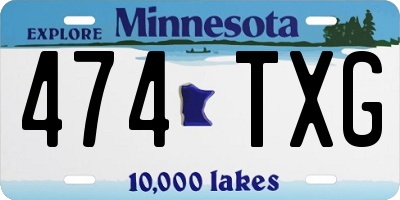 MN license plate 474TXG