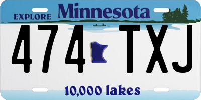 MN license plate 474TXJ