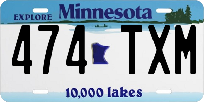 MN license plate 474TXM