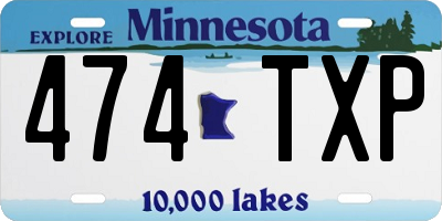 MN license plate 474TXP