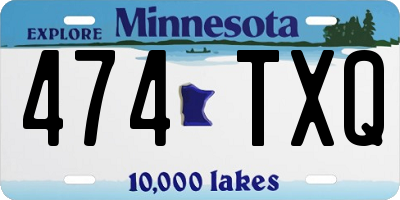 MN license plate 474TXQ