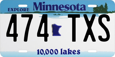 MN license plate 474TXS