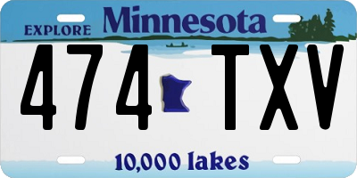 MN license plate 474TXV