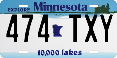 MN license plate 474TXY