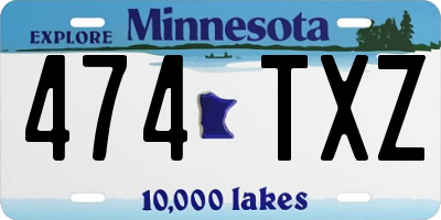 MN license plate 474TXZ