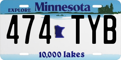 MN license plate 474TYB