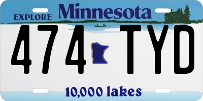 MN license plate 474TYD